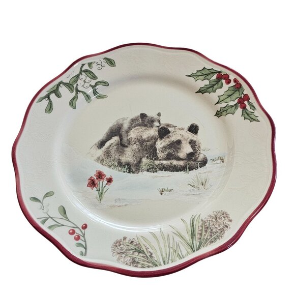 Better Homes Heritage Bears Salad Plate 8.5" stoneware dishwasher microwave safe - Picture 1 of 6